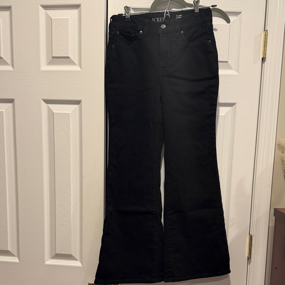 J. Crew Black Flare High-Rise Jeans